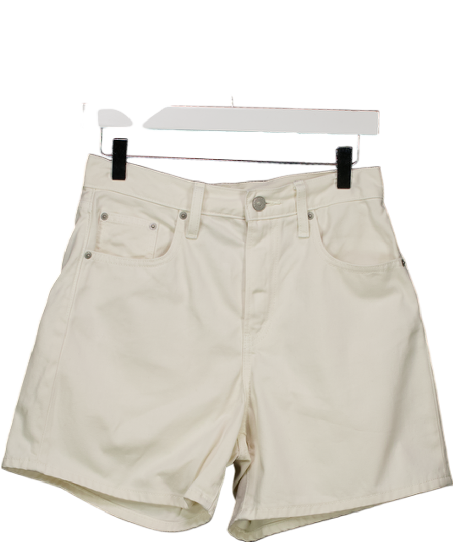 Uniqlo Cream High Rise Baggy Denim Shorts W25
