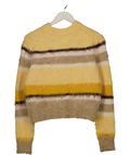 ASOS Yellow / Beige Fuzzy Knit Jumper UK XS