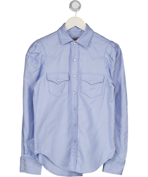 PETERSYN Blue Puff Sleeve Shirt UK S