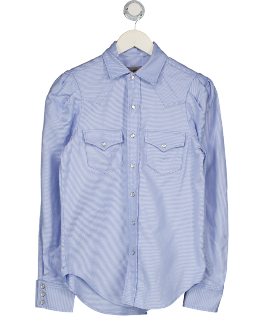 PETERSYN Blue Puff Sleeve Shirt UK S