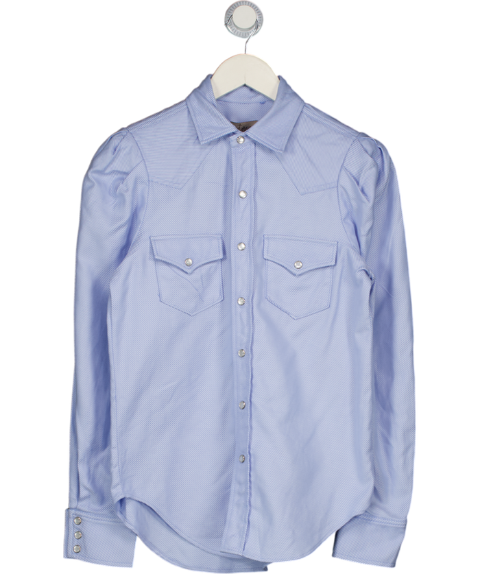 PETERSYN Blue Puff Sleeve Shirt UK S