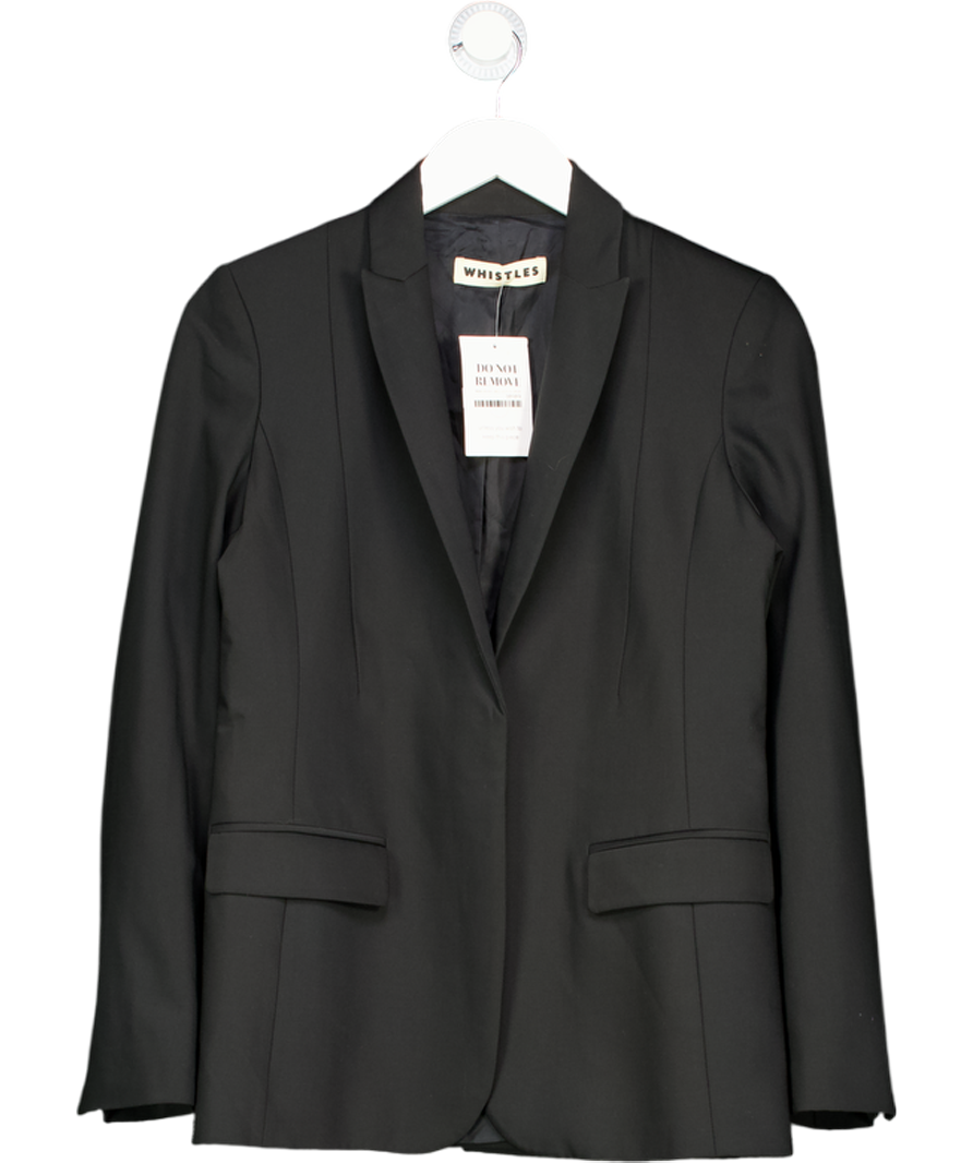 Whistles Black Wool Blend Blazer UK 10