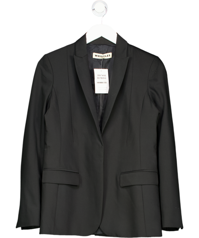 Whistles Black Wool Blend Blazer UK 10