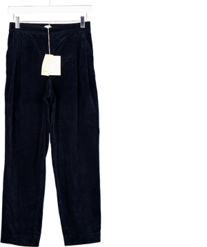 Sunspel Blue Double Pleat Corduroy Trouser UK XXS