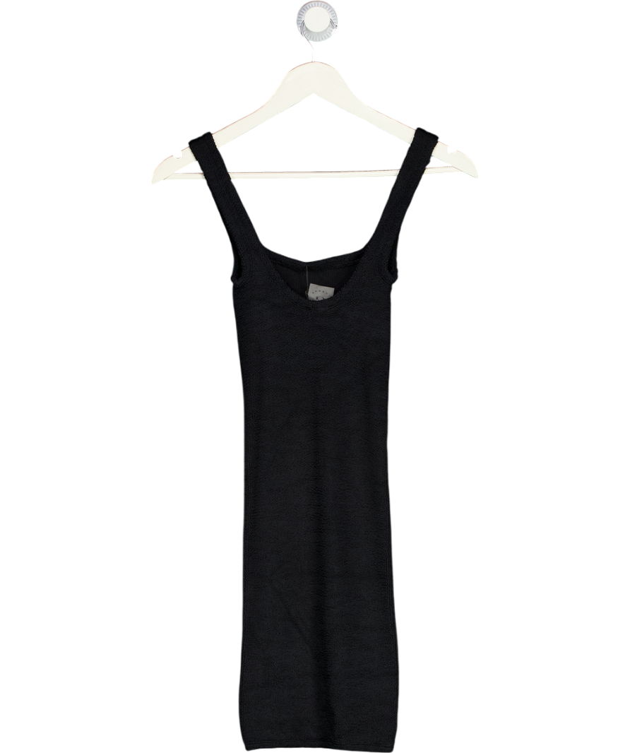 HUNZA G Black Original Square Neck Tank Dress One Size
