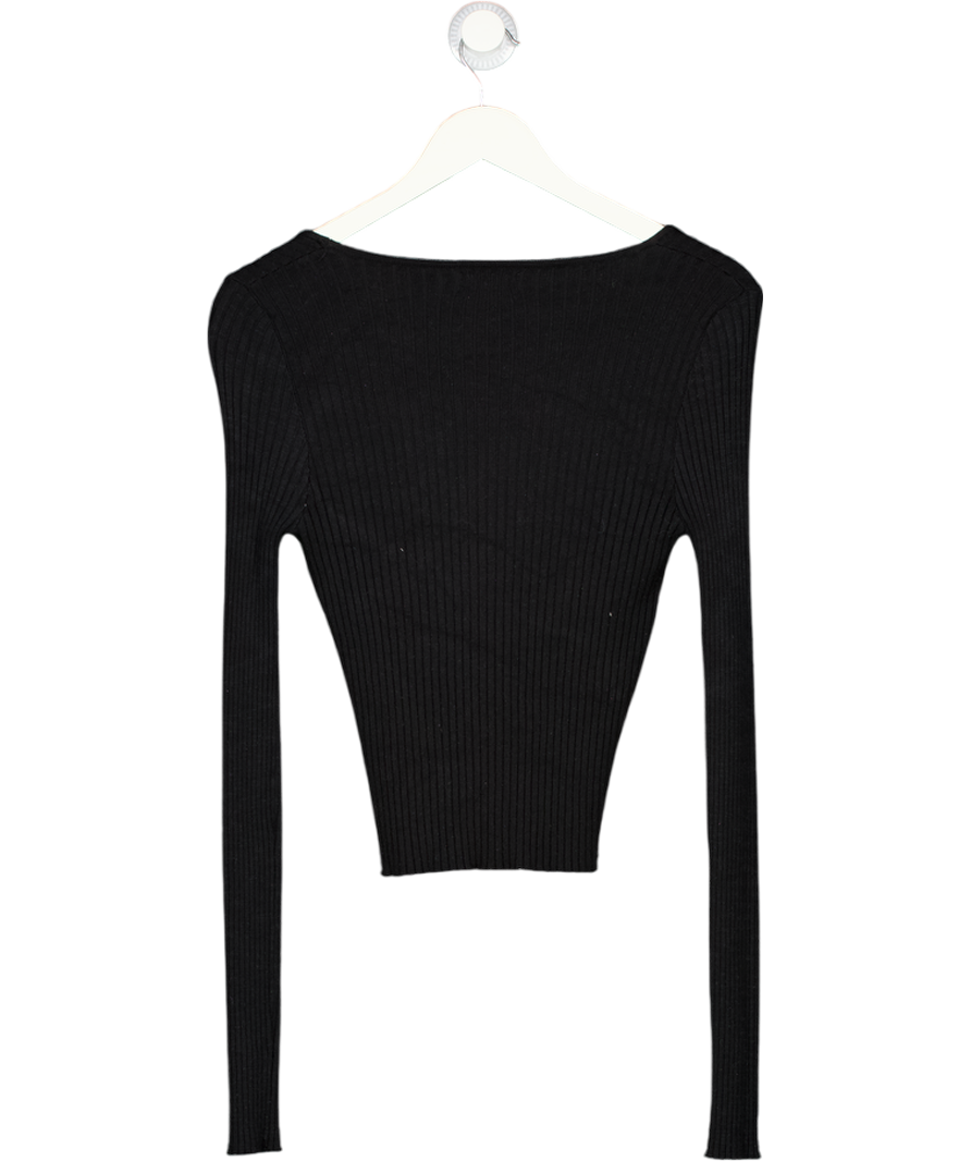 SUPERDOWN Black Sierra Rib Knit Top UK S