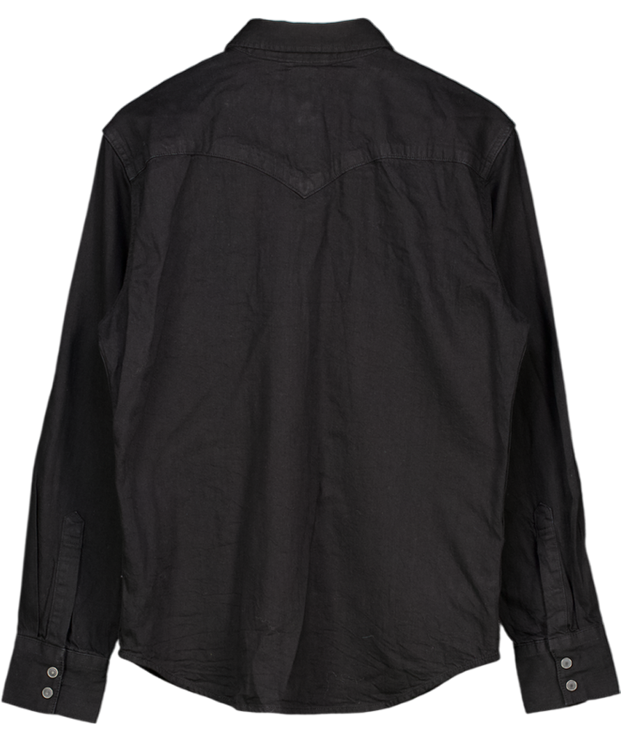 LEVI'S Black Denim Western Shirt UK M