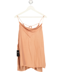 BY ANTHROPOLOGIE Orange Peach Long Line Tie Back Silky Cami Top UK M