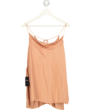 BY ANTHROPOLOGIE Orange Peach Long Line Tie Back Silky Cami Top UK M