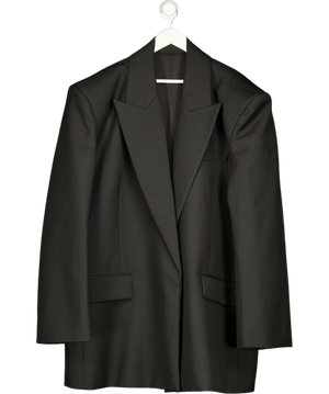 *SVG Black 100% WOOL Open Oversize Blazer Jacket UK L