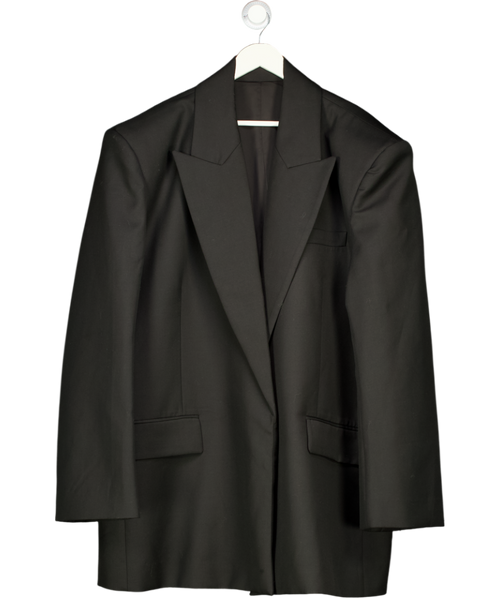 *SVG Black 100% WOOL Open Oversize Blazer Jacket UK L