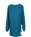 ASOS Teal Blue Tie Back Long Sleeve Slinky Mini Dress UK M