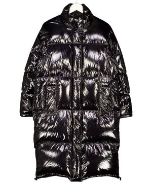 STAND STUDIO Black Patent Madelina Puffer Jacket Fr34 UK 6