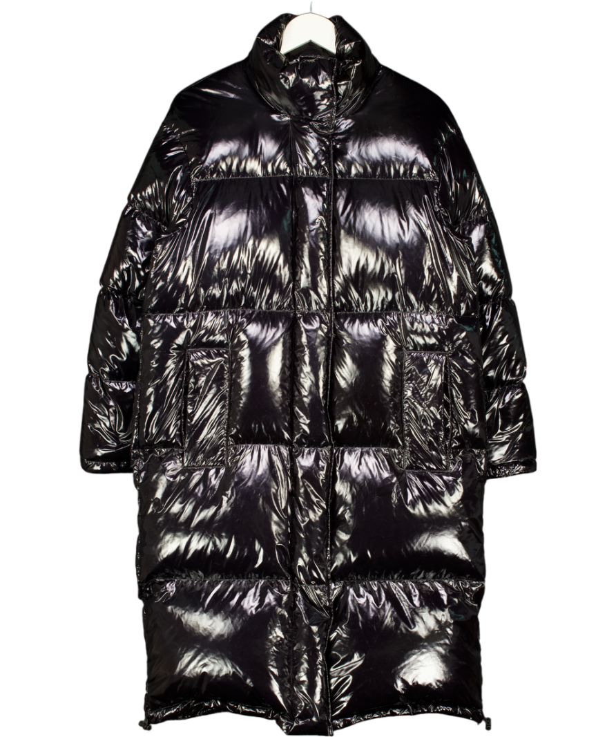 STAND STUDIO Black Patent Madelina Puffer Jacket Fr34 UK 6