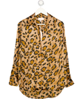 DANCING LEOPARD Brown Satin Konstantina Shirt In Leopard UK 10