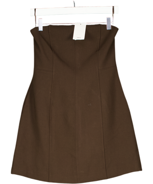 MANGO Chocolate Brown Flared Mini Dress UK S