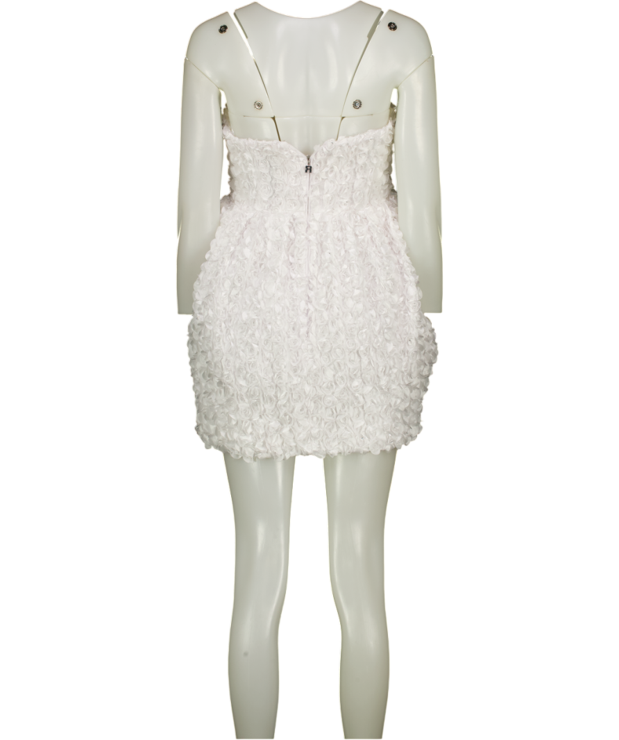 ROTATE BIRGER CHRISTENSEN White 3d Flower Mini Dress UK 10