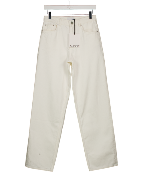 ALIGNE Cream High Rise Straight Leg Jeans W27