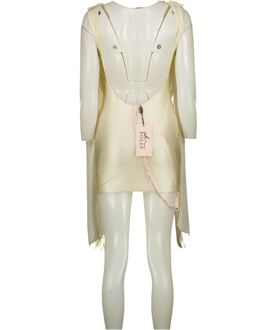 OH POLLY Cream Venya Draped Mini Dress In Pearl UK 8