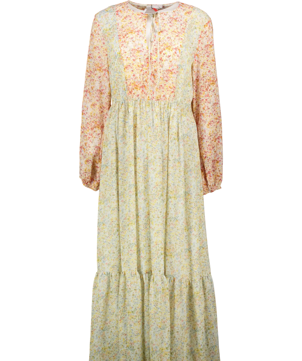 Oasis Multicoloured Pastel Ditsy Print Beaded Maxi Dress UK 12