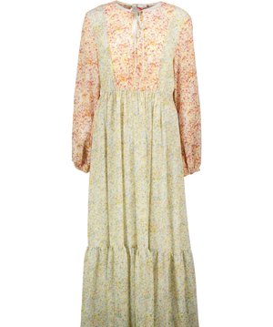 Oasis Multicoloured Pastel Ditsy Print Beaded Maxi Dress UK 12