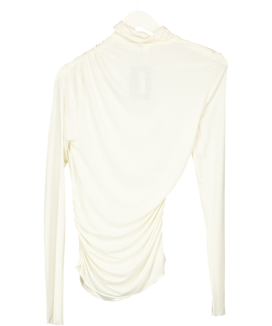 & Other Stories Cream Draped Turtleneck Top UK S