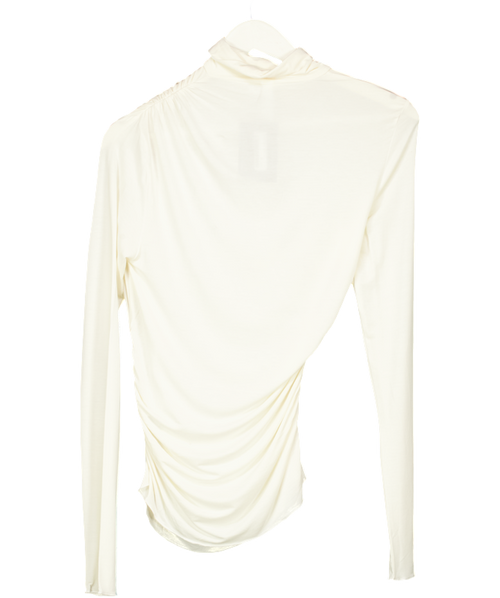 & Other Stories Cream Draped Turtleneck Top UK S