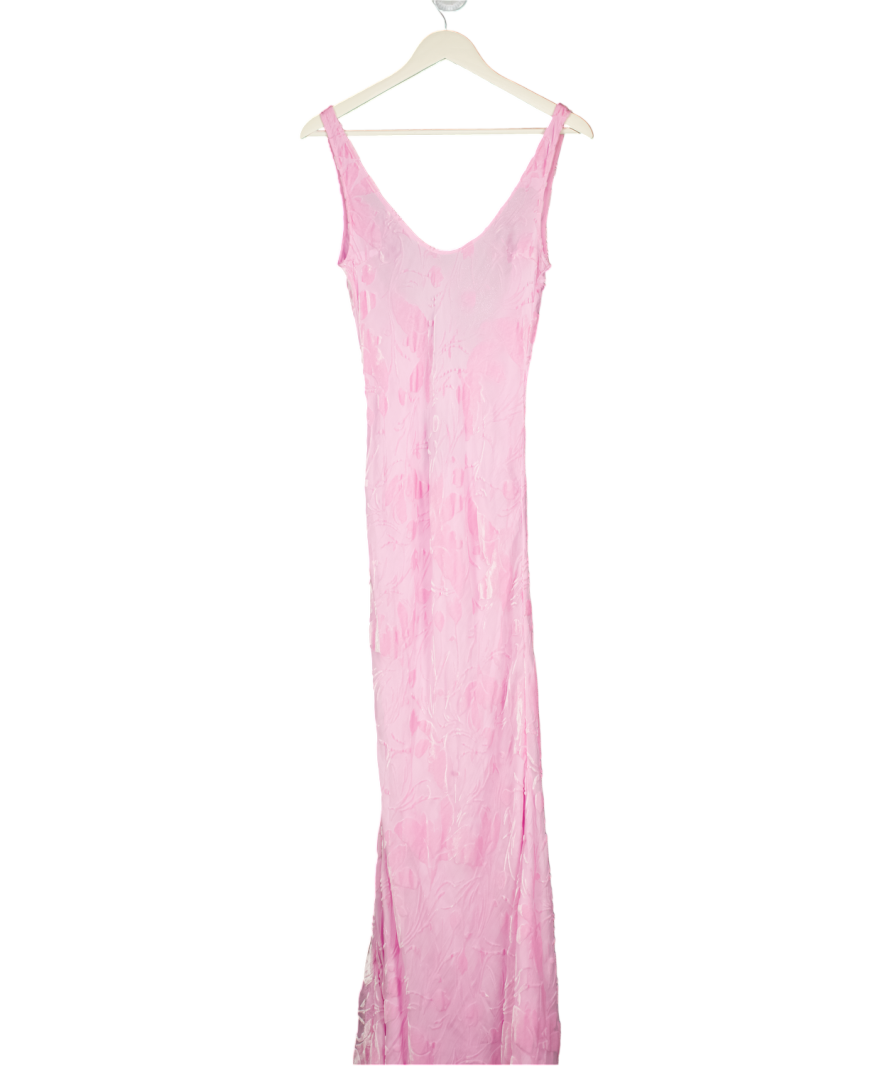 RAT & BOA Baby Pink Velvet Devore The Amaris Dress UK XS