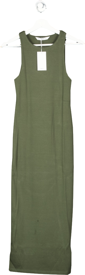 MANGO Green Cotton Midi Dress BNWT  UK 8