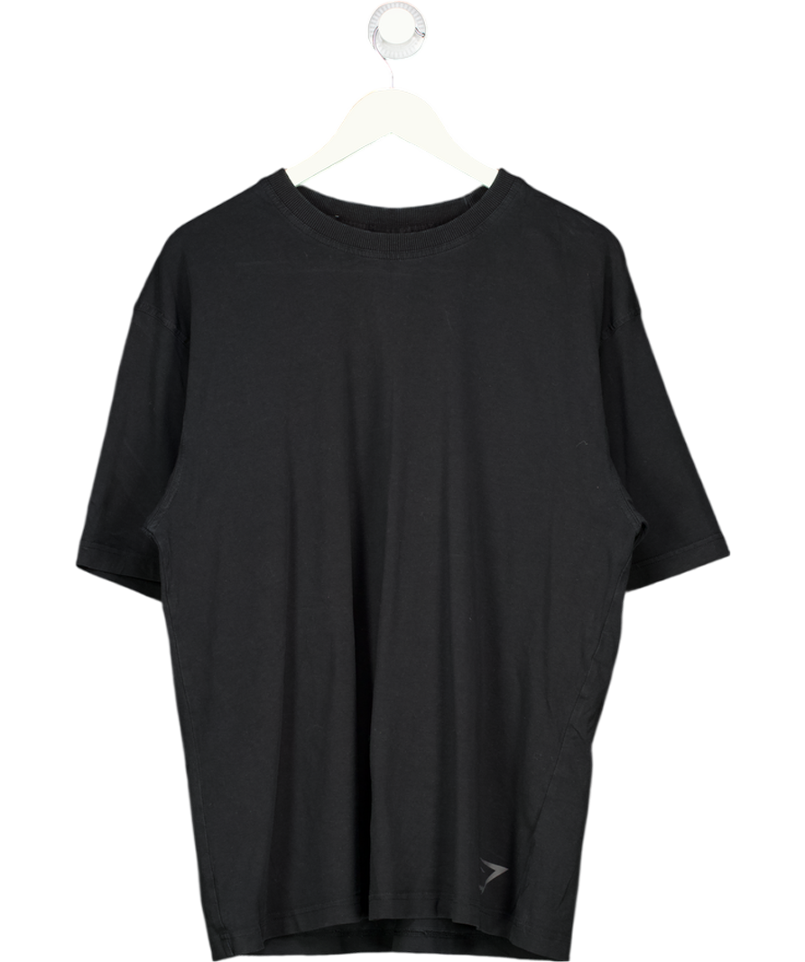GYMSHARK Black Logo Back T-shirt UK L