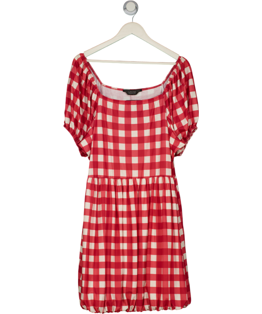 Limited Collection Curve Red Gingham Puff Ball Mini Dress UK 22 - 24