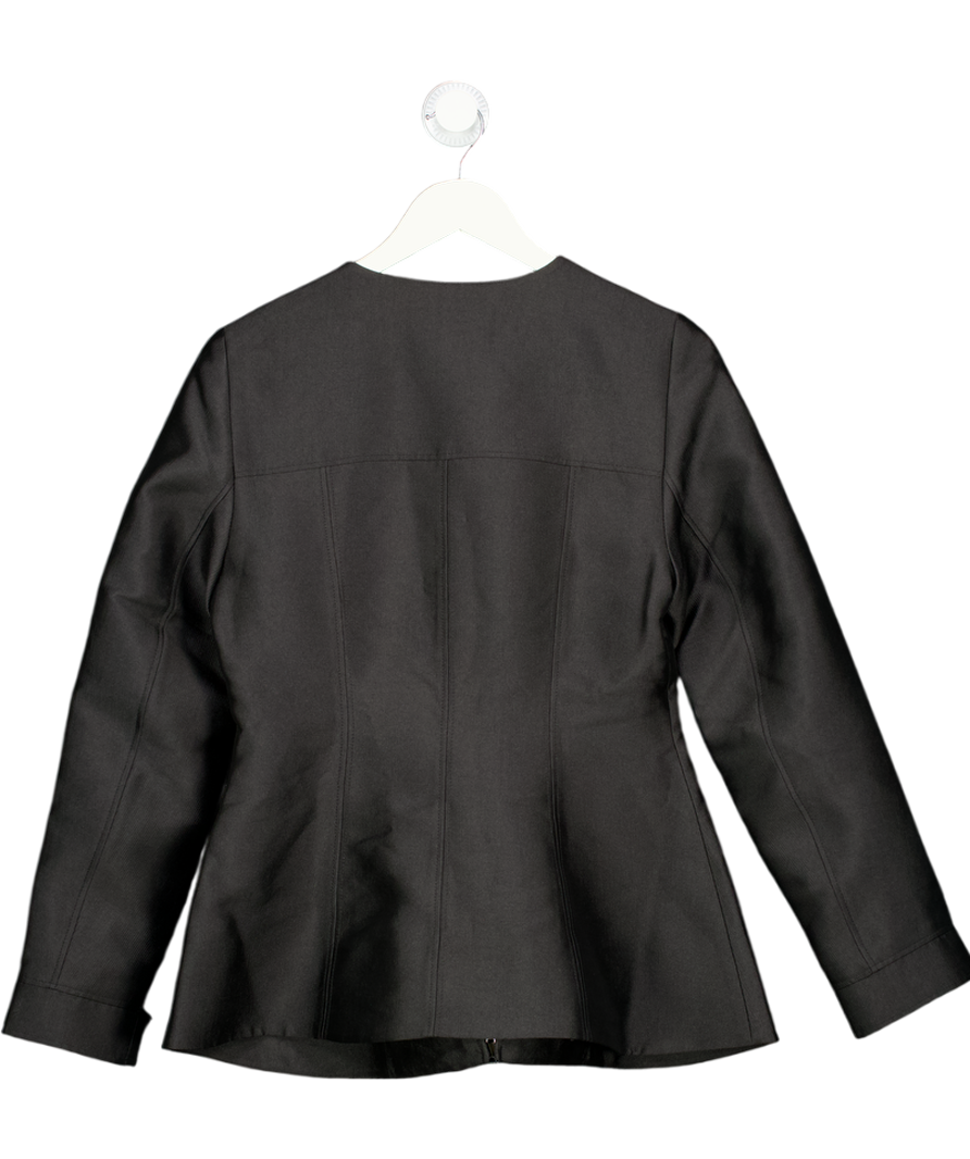 Aligne Black Dara Satin Zip Blazer UK 10
