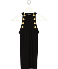 BALMAIN Black Halterneck Knitted  Gold Button Detail Top Fr34 UK 6