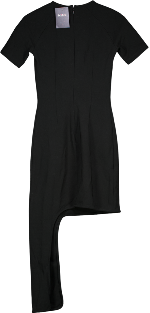 Louis Vuitton Black Asymetric Short Sleeve Dress UK 10