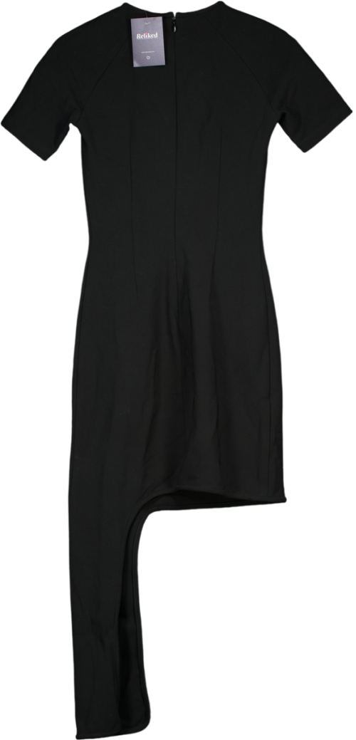Louis Vuitton Black Asymetric Short Sleeve Dress UK 10