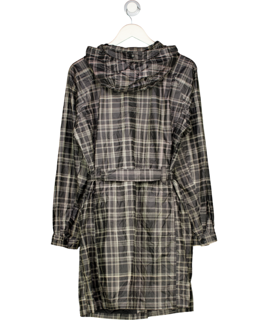 Columbia Black Mid Length Checked Rain Jacket UK L