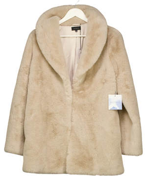 Majorelle Tatiana Faux Fur Coat Oatmilk Beige UK S