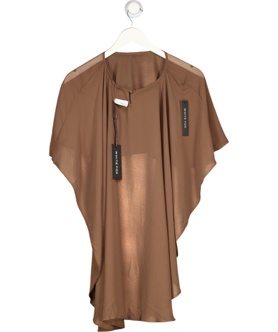 WHITE FOX Brown Cloudline Poncho Top UK S