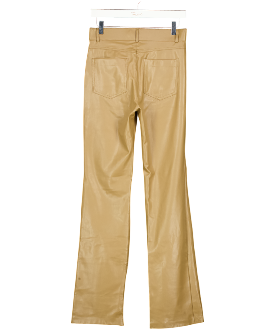 ZARA Brown Faux Leather Trousers UK S