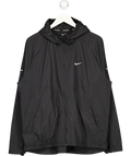 NIKE Black Water Repellent Running Jacket With Hood UK L