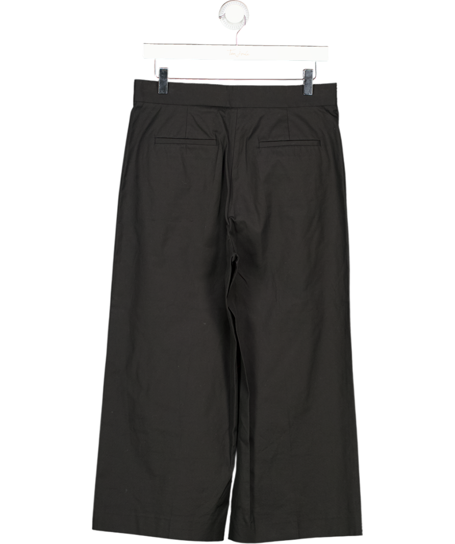 RED VALENTINO Black Cropped Straight-leg Culotte Trousers UK 10