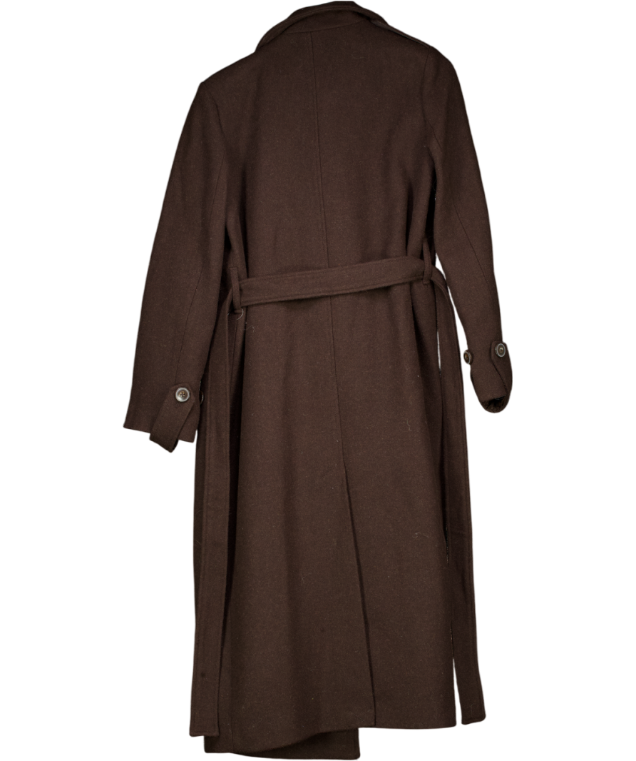 Next Brown Formal Funnel Neck Coat UK 12