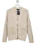 WYSE LONDON Cream Merino Wool & Cashmere Blend Cardigan UK L