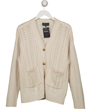 WYSE LONDON Cream Merino Wool & Cashmere Blend Cardigan UK L