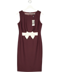 NEXT Red Burgundy Bow Front Pencil Dress UK 10