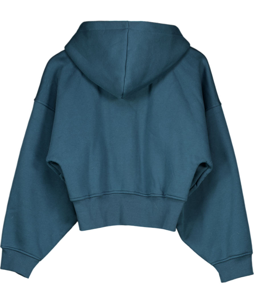 T/ALA Cropped Zip Through Sweater Teal Blue UK M