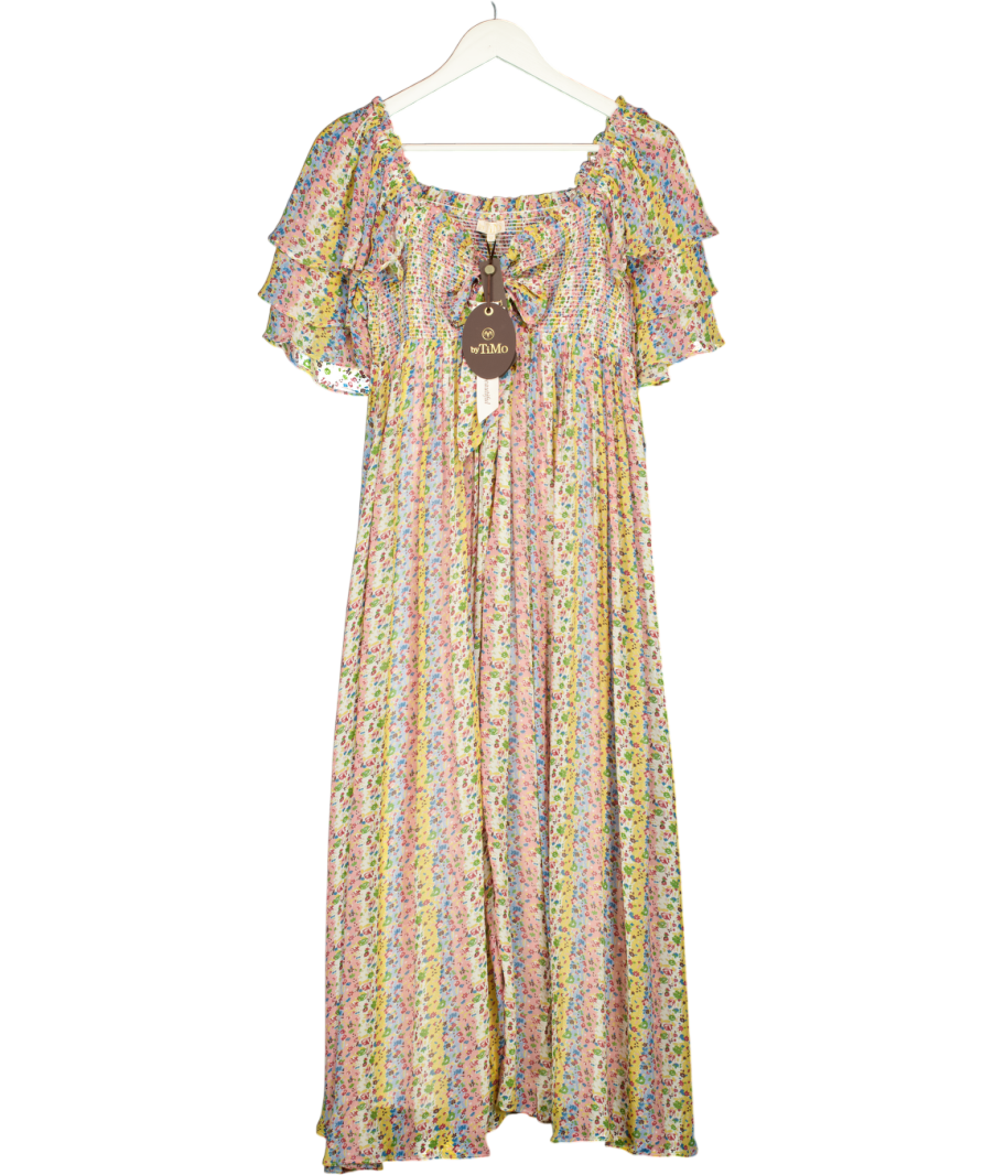 byTIMO Multicoloured Memory Lane Georgette Tieband Dress UK M
