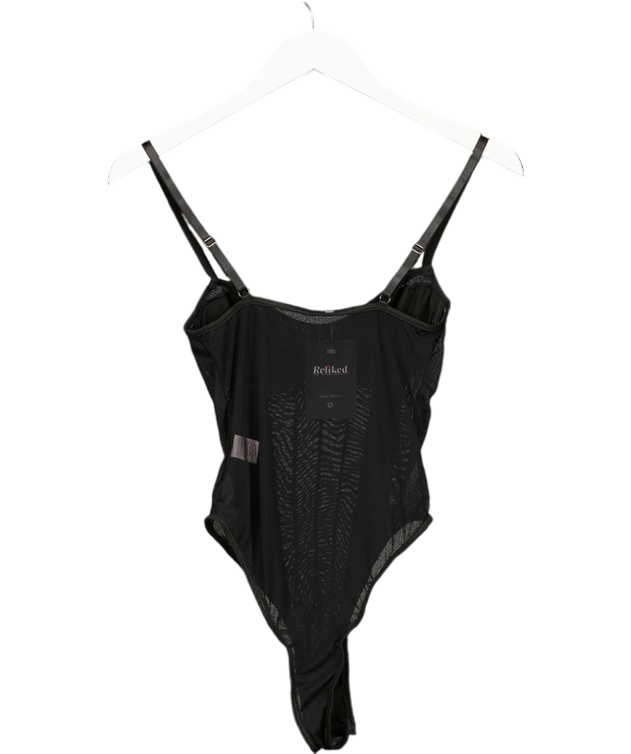 Black Sheer Mesh Bodysuit UK S