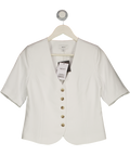 Next White Short Sleeve Button Through Top UK 6