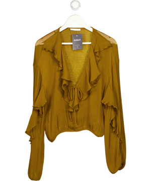 ZARA Brown Mesh Top UK M